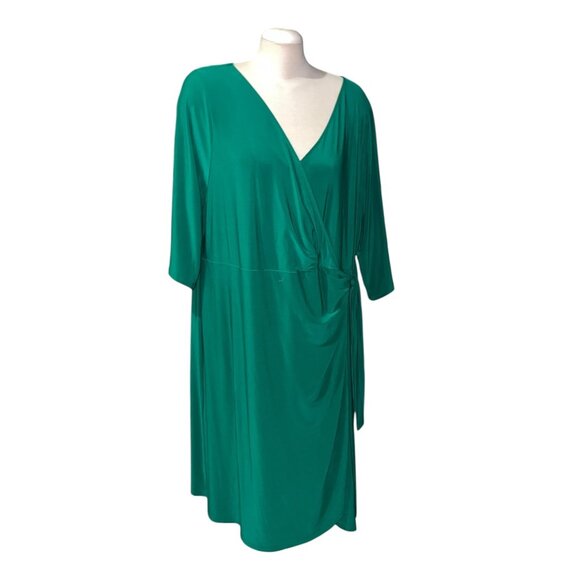 Igigi By Yuliya Raquel Green Wrap Dress Womens Size 22/24 (3XL) Made In USA - Picture 1 of 14